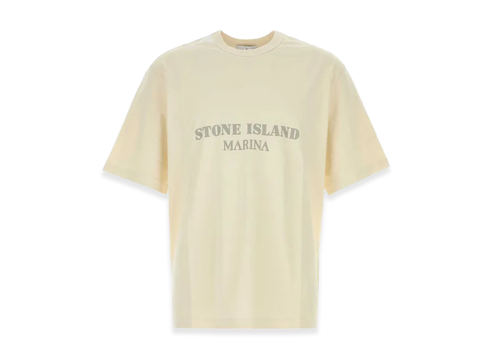 Stone Island Cotton T-Shirt "Cream/White"