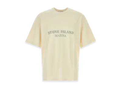 Stone Island Cotton T-Shirt "Cream/White"
