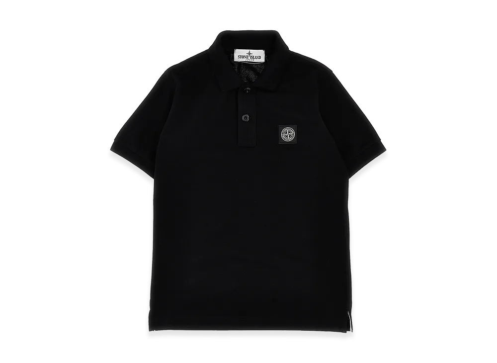 Stone Island Kids Logo Patch Polo Shirt "Black"