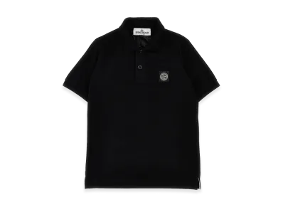 Stone Island Kids Logo Patch Polo Shirt "Black"