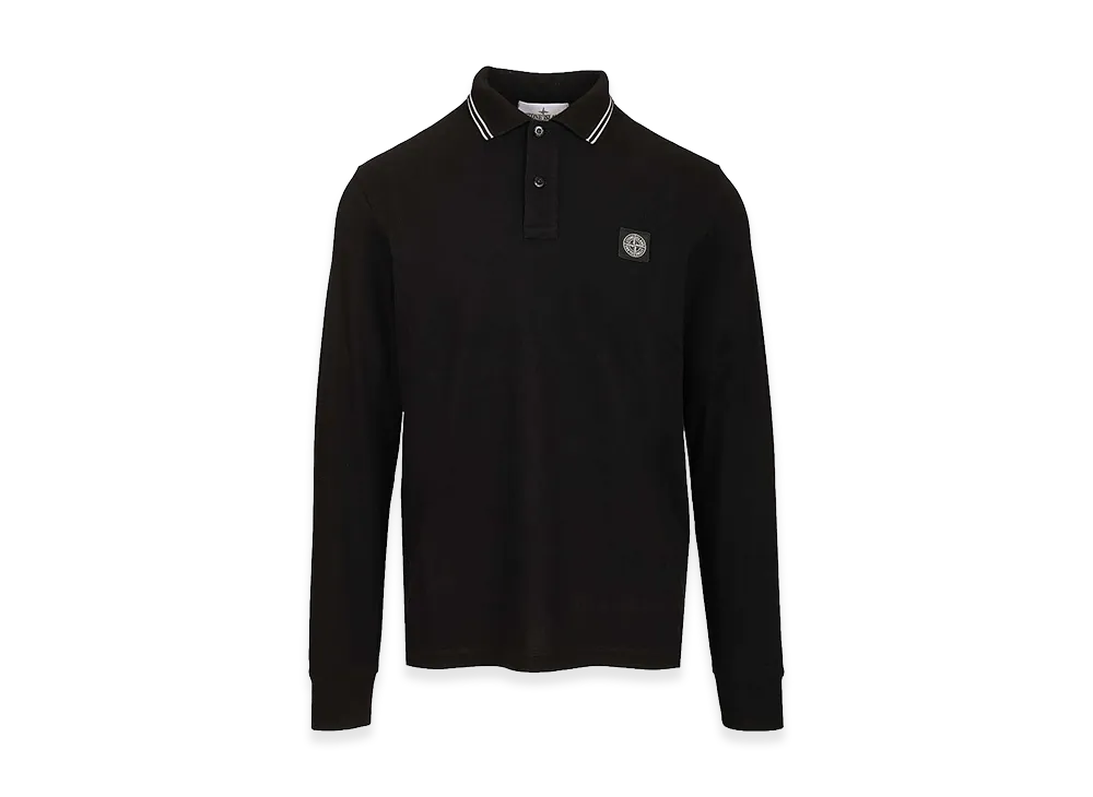 Stone Island Long-Sleeved Polo Shirt "Black"