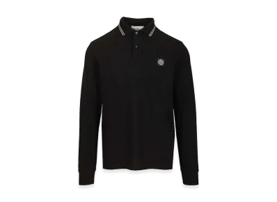 Stone Island Long-Sleeved Polo Shirt "Black"