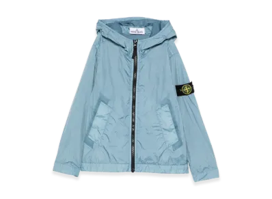 Stone Island Kids Crinkled Effect Nylon Jacket "Light Blue"