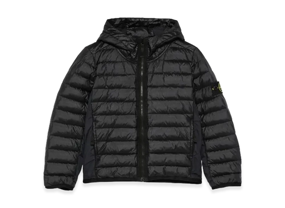 Stone Island Kids Hooded Down Jacket "Black"