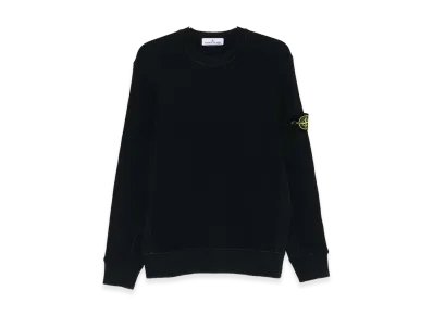 Stone Island Crewneck Sweatshirt In Waffle-Knit Organic Cotton "Blue"