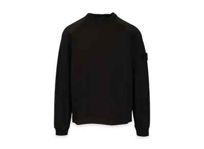 Stone Island Ghost Sweatshirt Stretch Cotton Fleece, Garment Dyed_S.I. Ghost "Black"