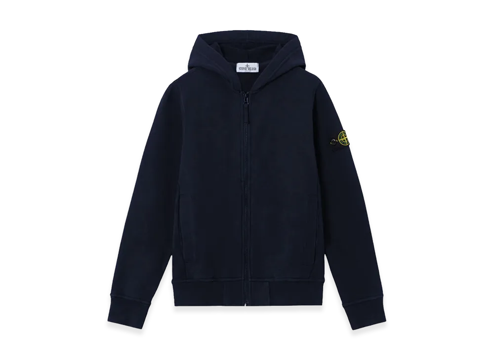 Stone Island Kids Logo Badge Hoodie "Blue"