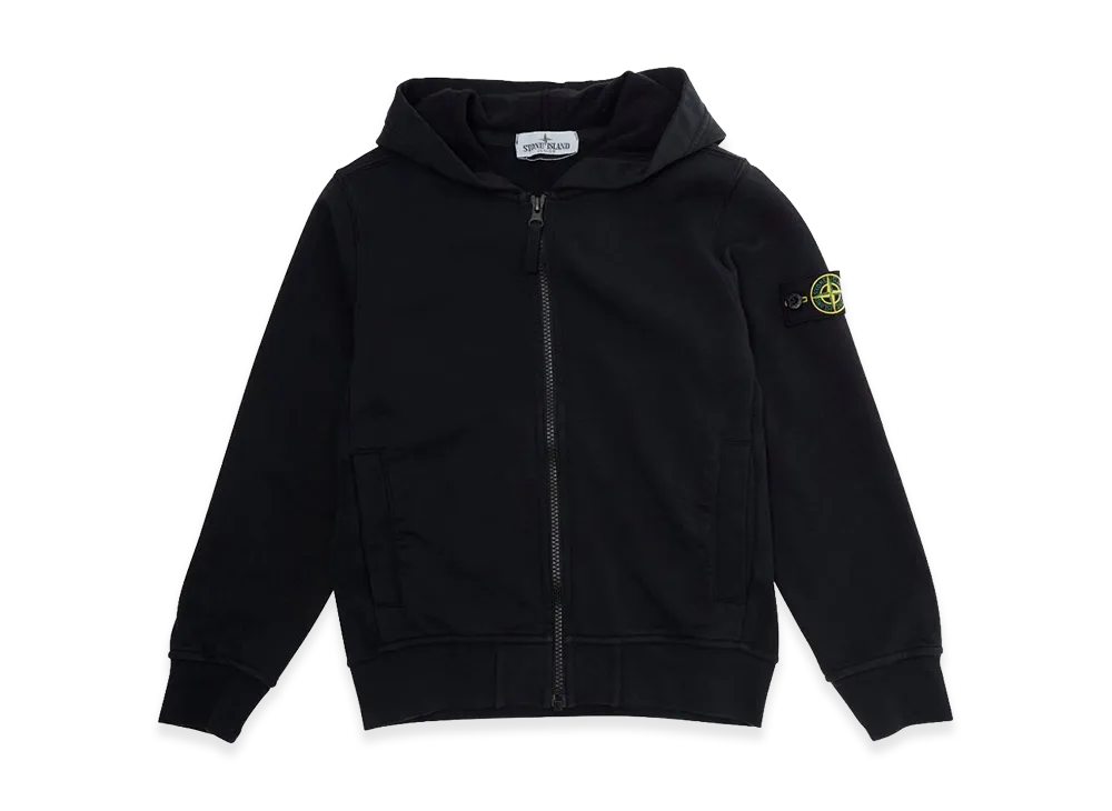 Stone Island Kids Logo Badge Hoodie "Black"