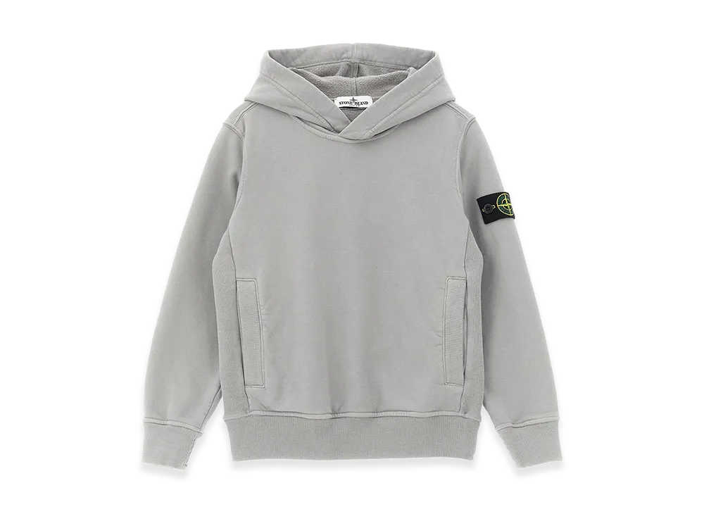 Stone Island Kids Logo Badge Hoodie "Gray"
