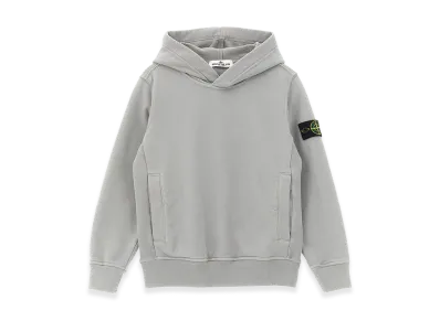 Stone Island Kids Logo Badge Hoodie "Gray"