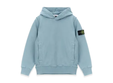 Stone Island Kids Logo Badge Hoodie "Light Blue"