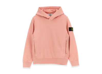 Stone Island Kids Logo Badge Hoodie "Pink"