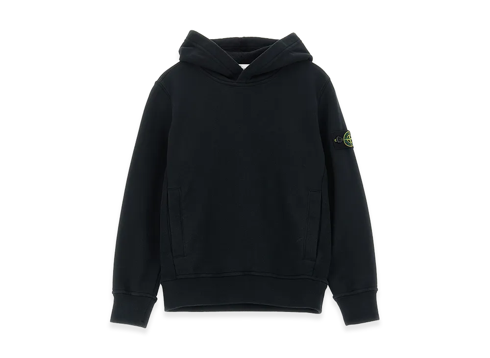 Stone Island Kids Logo Badge Hoodie "Black"