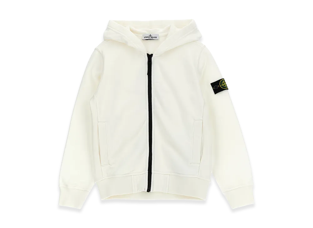 Stone Island Kids Logo Badge Hoodie "White"