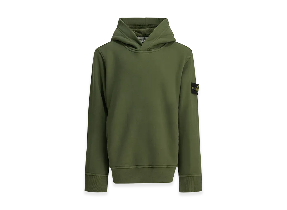 Stone Island Kids badge Logo Hoodie "Green"