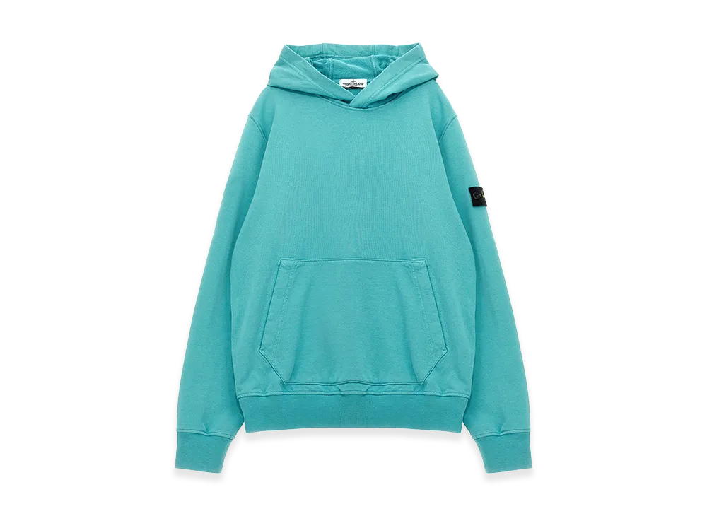 Stone Island Kids Logo Badge Hoodie "Light Blue"