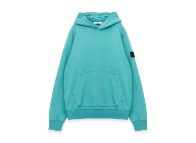 Stone Island Kids Logo Badge Hoodie "Light Blue"