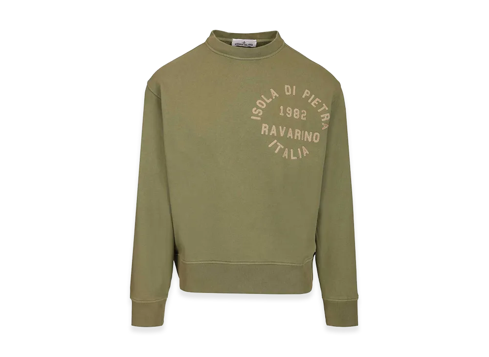 Stone Island Organic Cotton Crewneck Sweatshirt "Green"
