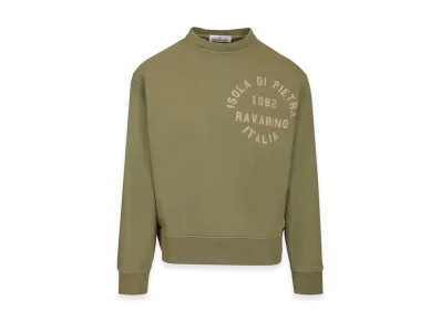 Stone Island Organic Cotton Crewneck Sweatshirt "Green"