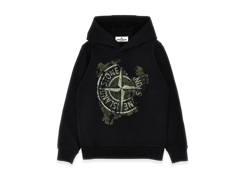 Stone Island Kids Printed Hoodie "Black"