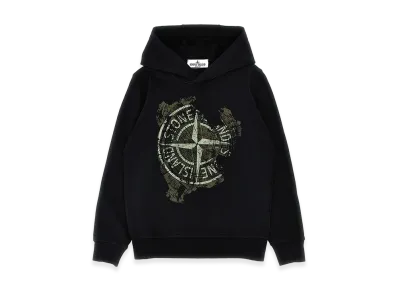 Stone Island Kids Printed Hoodie "Black"