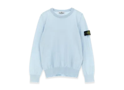 Stone Island Kids Logo Badge Sweater "Light Blue"