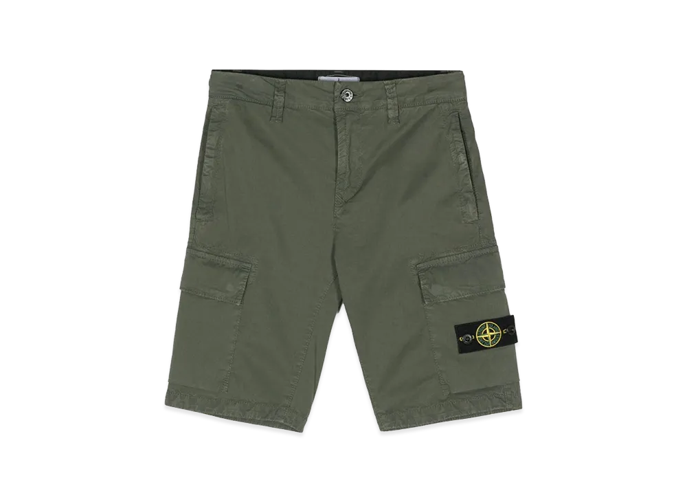 Stone Island Kids Logo Badge Bermuda Shorts "Green"