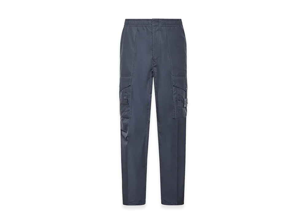 Stone Island Cotton Canvas Cargo Pants with Logo "Blue"
