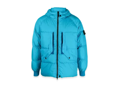 Stone Island Garment Dyed Crinkle Reps Recycled Nylon Down "Turquoise Blue"