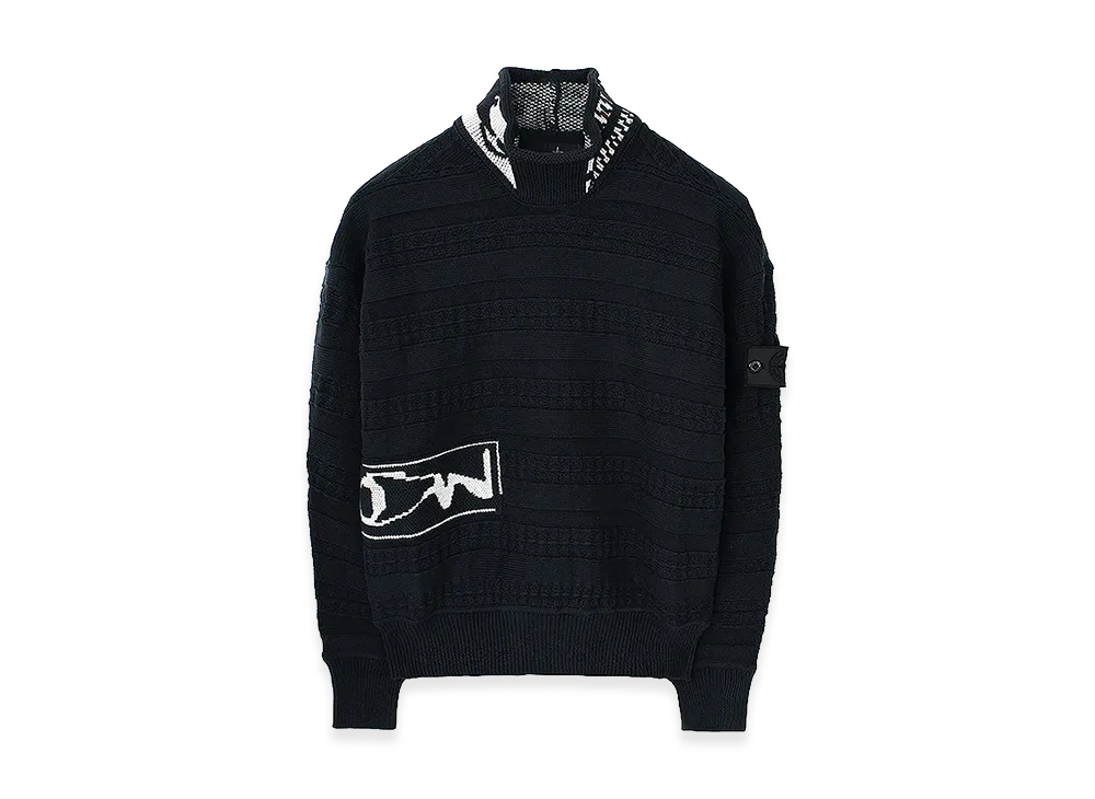 Stone Island Fair Isle Aran Mock Neck Knit_Chapter 1 "Black"
