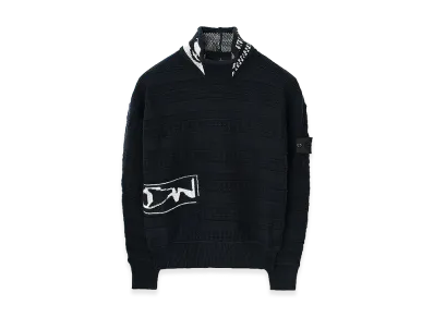 Stone Island Fair Isle Aran Mock Neck Knit_Chapter 1 "Black"