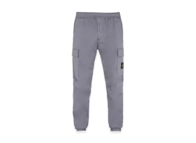 Stone Island Garment Dyed Stretch Cotton Wool Satin Cargo Pants "Lead Grey"