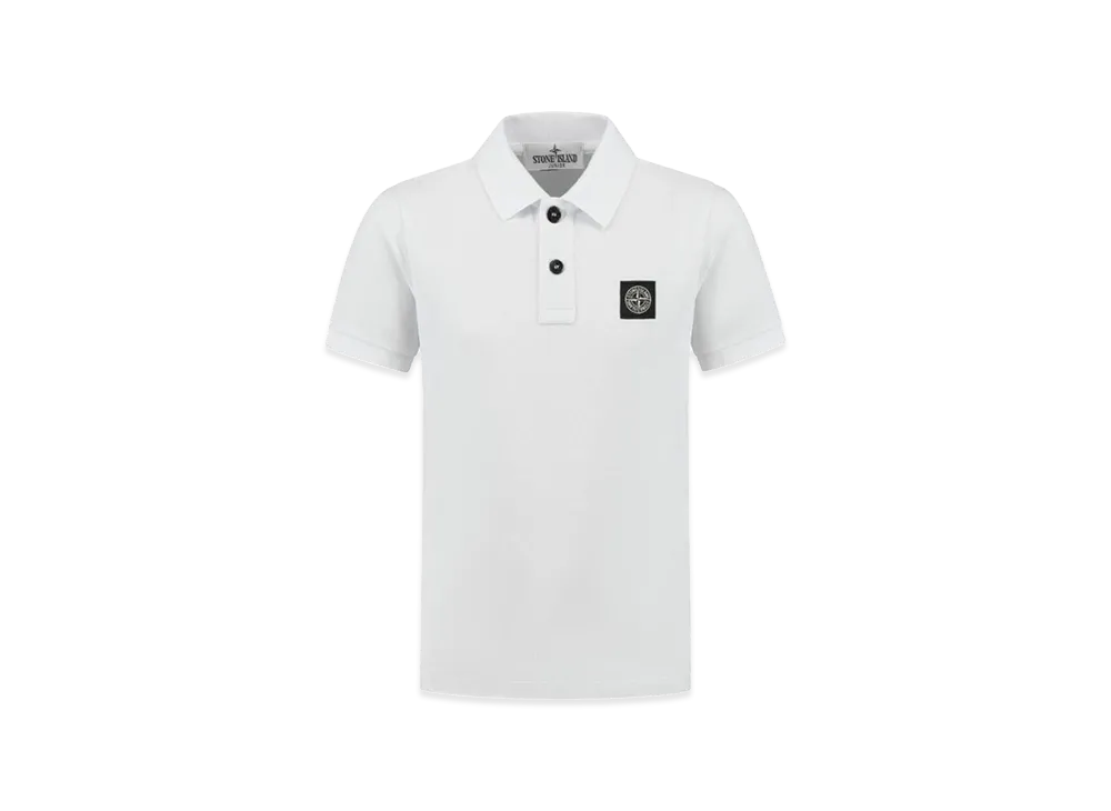 Stone Island Kids Compass Logo Polo Shirt "White"