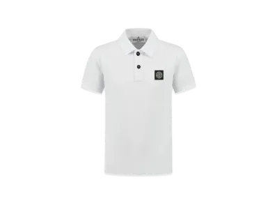 Stone Island Kids Compass Logo Polo Shirt "White"