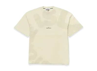 Stone Island Back Print Crewneck Cotton Jersey Whirlwind Type Print S/S T-Shirt "White"