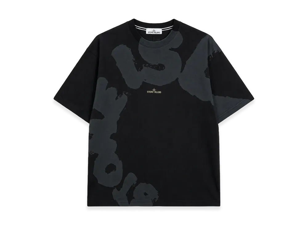Stone Island Cotton Back Logo Print Crewneck S/S T-Shirt "Black"