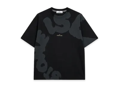 Stone Island Cotton Back Logo Print Crewneck S/S T-Shirt "Black"