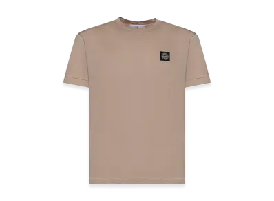 Stone Island Slim Fit Cotton Jersey T-Shirt With Compass Patch "Beige"