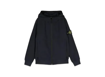 Stone Island Kids Logo Badge Hooded Jacket "Blue"