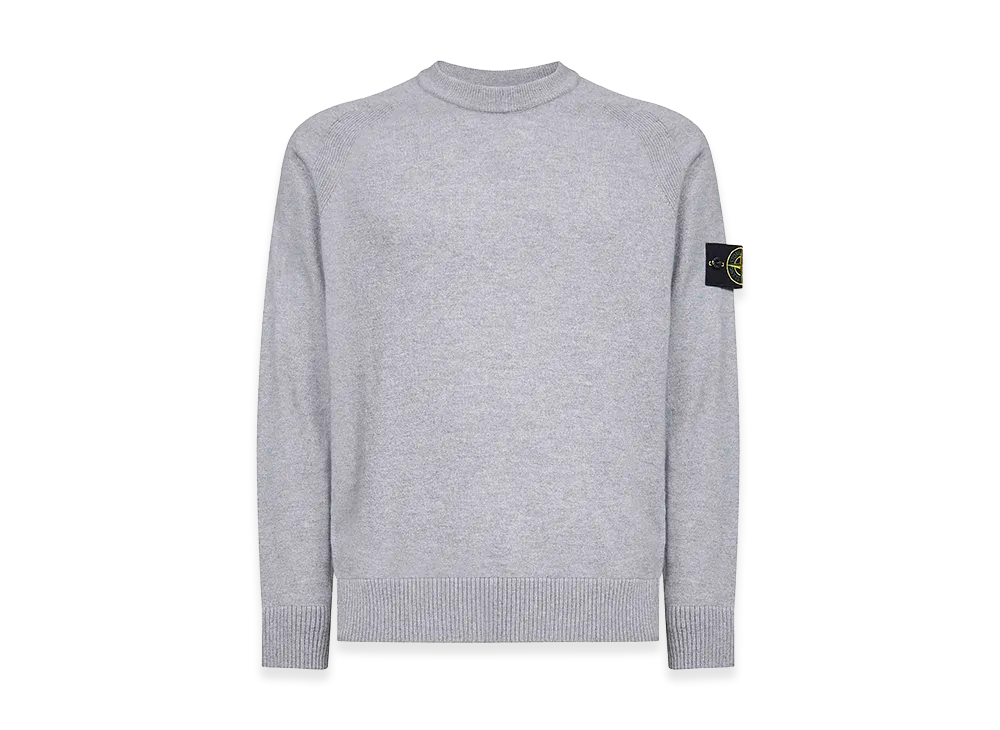 Stone Island Lightweight Wool Crew Neck Sweater With Raglan Sleeves "Gray"