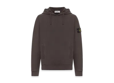 Stone Island Brushed Organic Cotton Fleece Hoodie "Lead Grey"