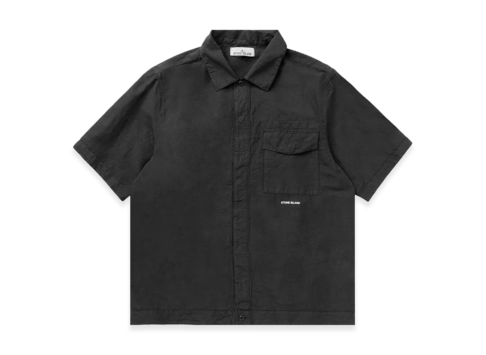 Stone Island Cotton Canvas Short Sleeve Shirt "Nevy"