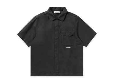 Stone Island Cotton Canvas Short Sleeve Shirt "Nevy"