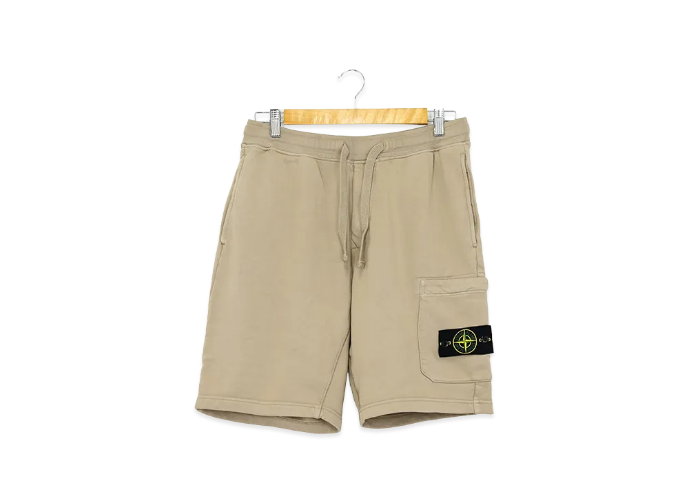 Stone Island Organic Cotton Fleece Short Jogger Pants "Desert Brown"