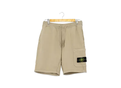 Stone Island Organic Cotton Fleece Short Jogger Pants "Desert Brown"