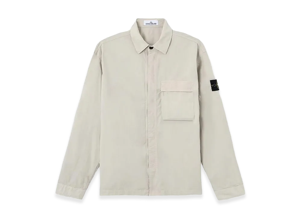 Stone Island Stretch Cotton Canvas Overshirt "Gray"