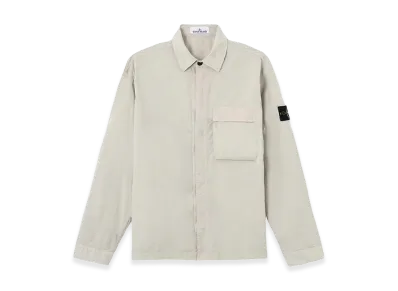Stone Island Stretch Cotton Canvas Overshirt "Gray"