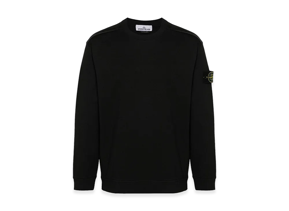 Stone Island Cotton Jersey Crewneck Sweatshirt "Black"