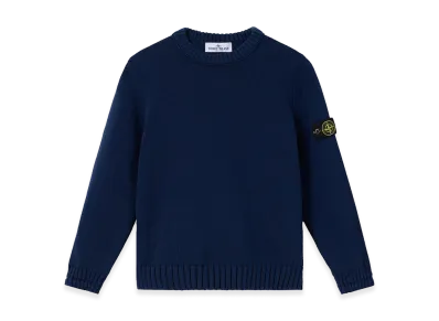 Stone Island Ribbed Sweater with Logo "Blue"