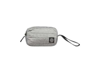 Stone Island Metallic Nylon Clutch with Logo "Gray"